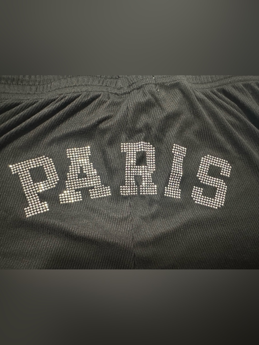 Paris Hilton Black Track Pants with Silver 'PARIS' Embellishment - Picture 6 of 6
